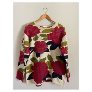 J. Jill Jewel Tone Floral Sweater